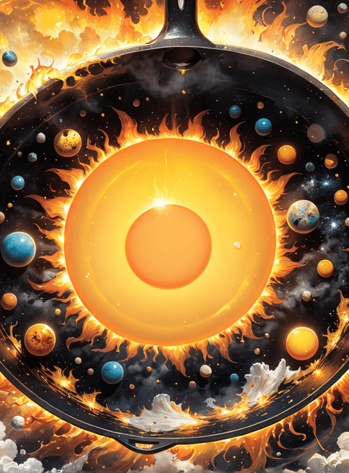 pan, egg, universe