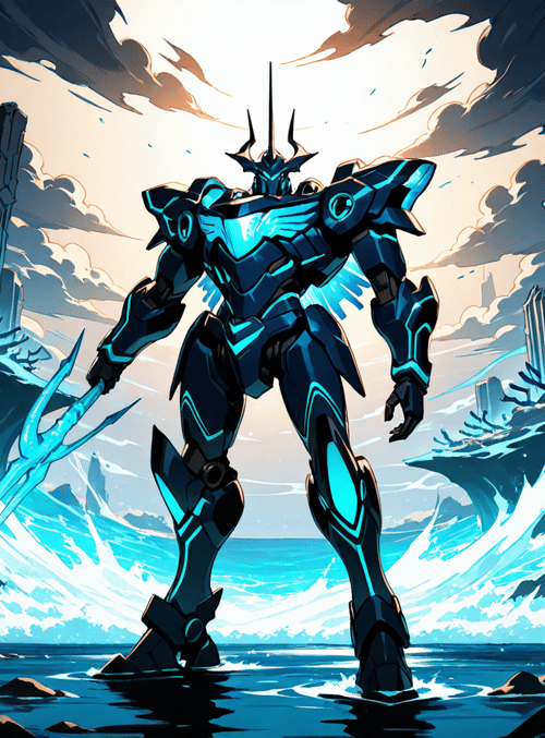 robot, armor, weapon