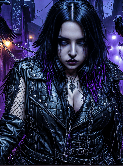 woman, ravens, chains