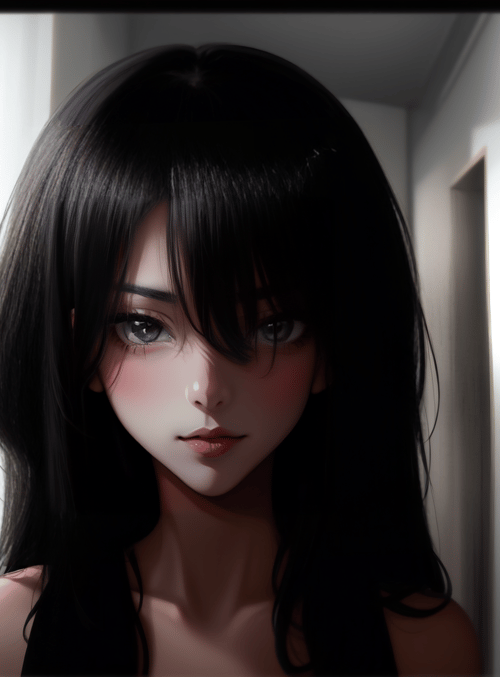woman, hair, door