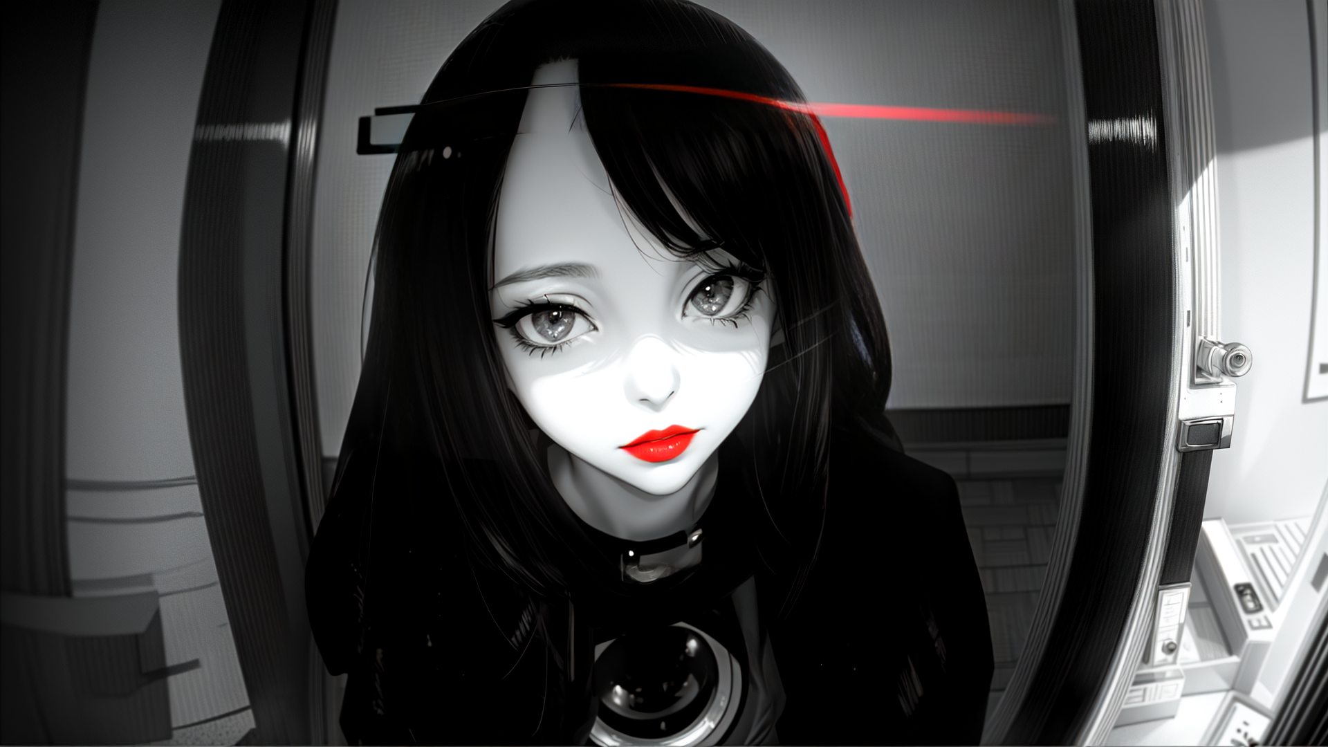 AI generated wallpaper featuring woman, camera, glasses