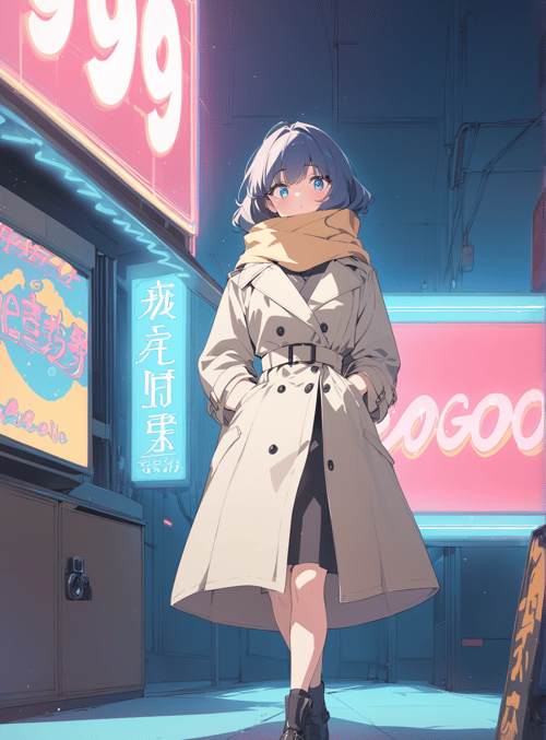 girl, neon, street