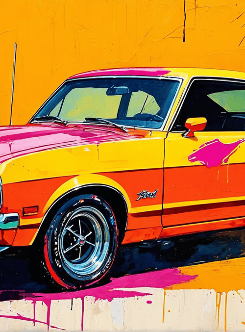 car, Ford, classic, muscle car, painting