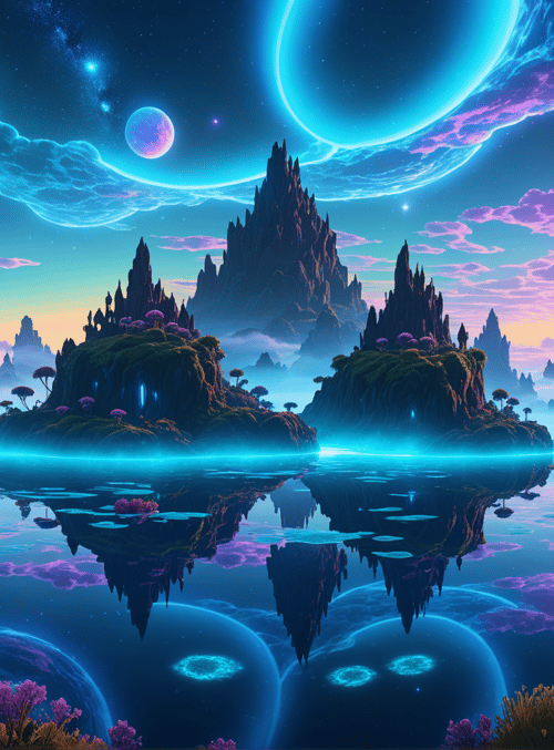 islands, mountains, sky