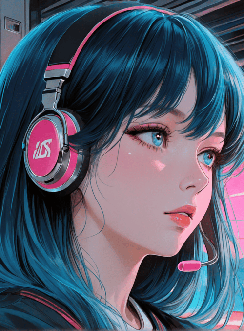 girl, headphones, train, mountain, cityscape, window, hair, microphone, screen, logo
