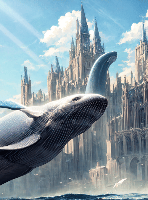 whale, city, people