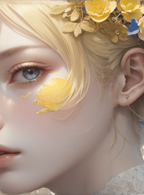 girl, butterfly, flower