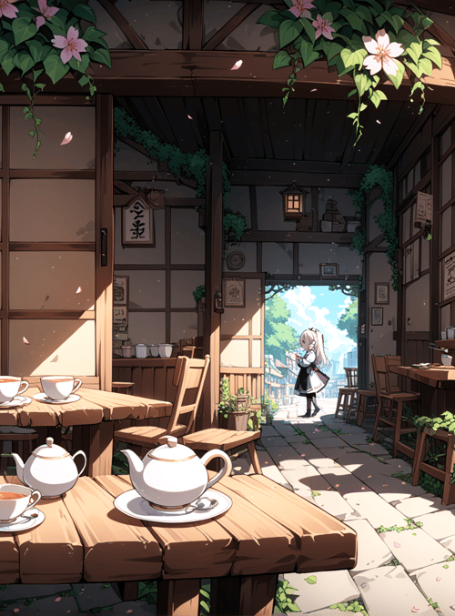 teahouse, maid, tea