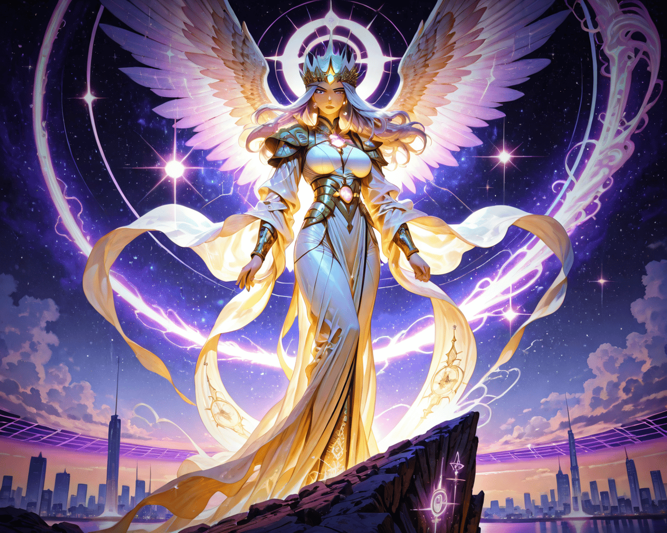 AI generated wallpaper featuring angel, queen, goddess