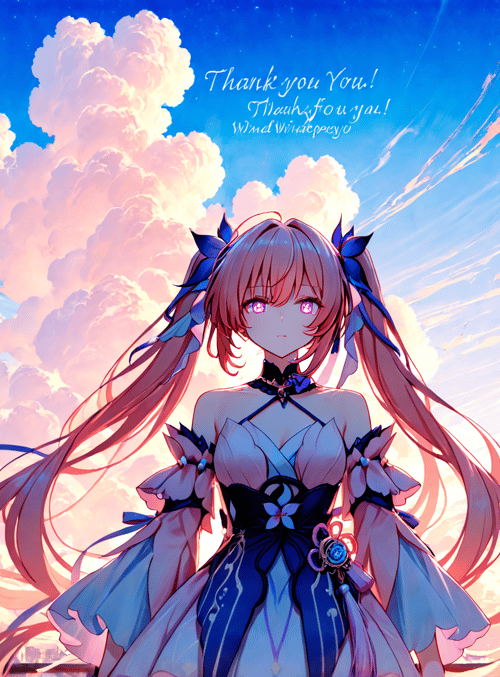 anime girl, cityscape, clouds