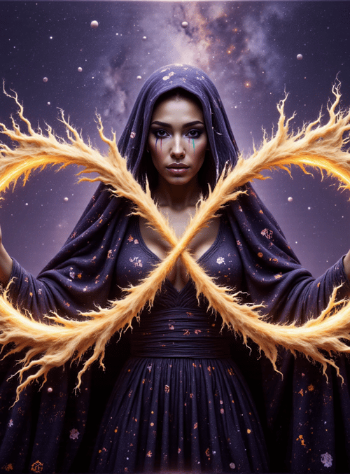 woman, cosmic, energy