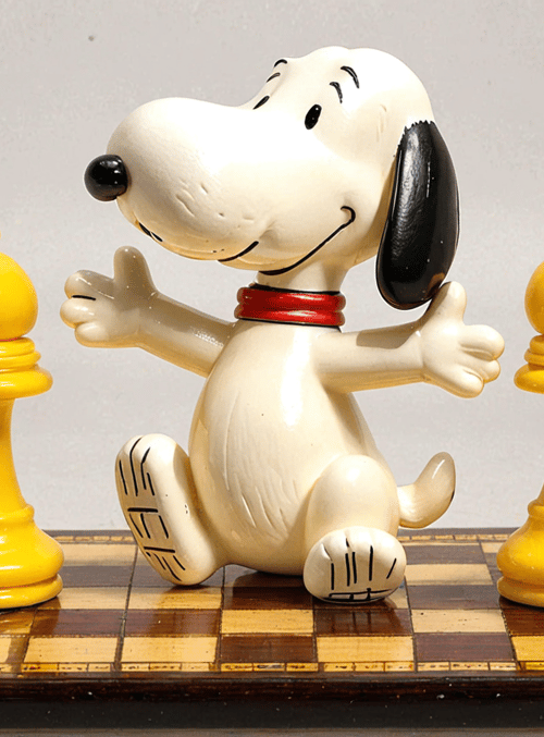 snoopy, chess, figurine