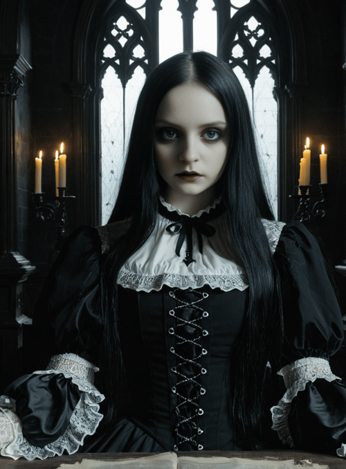 woman, gothic, candle