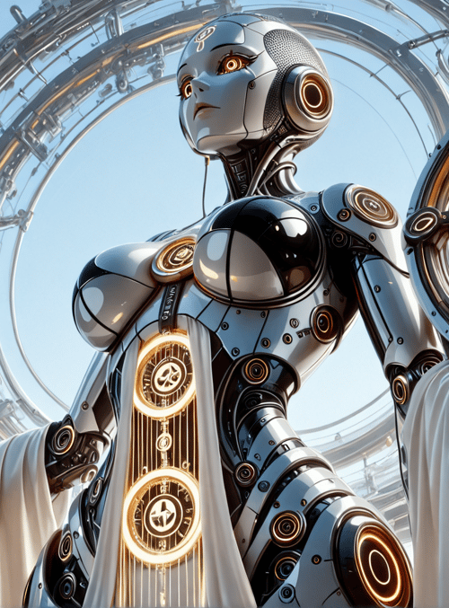 robot, mechanical, structure, circular, gears, clock, sleeves, robotic, arm, circle