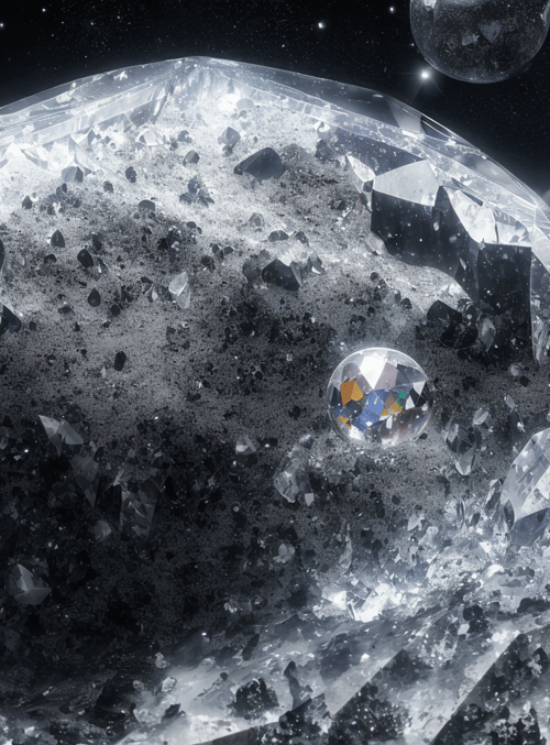 crystal, planet, galaxy