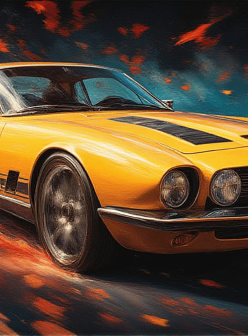 car, sports car, yellow car