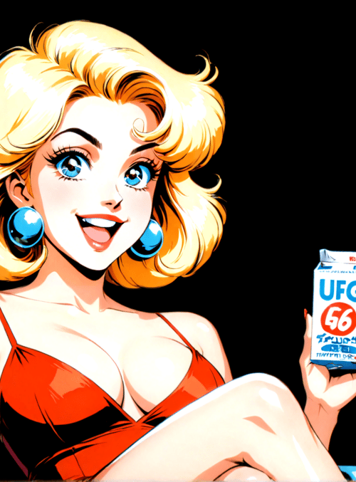 woman, cigarette, cartoon, ad, hourglass, milk, earring, dress, text, package