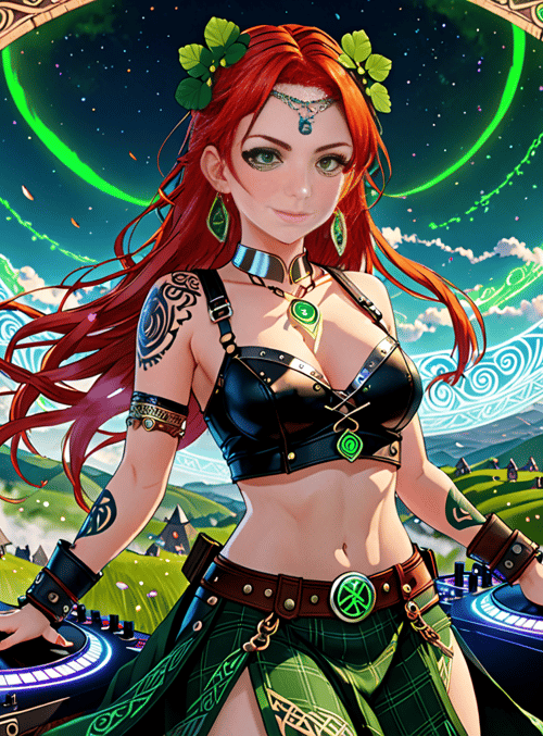dj, woman, celtic