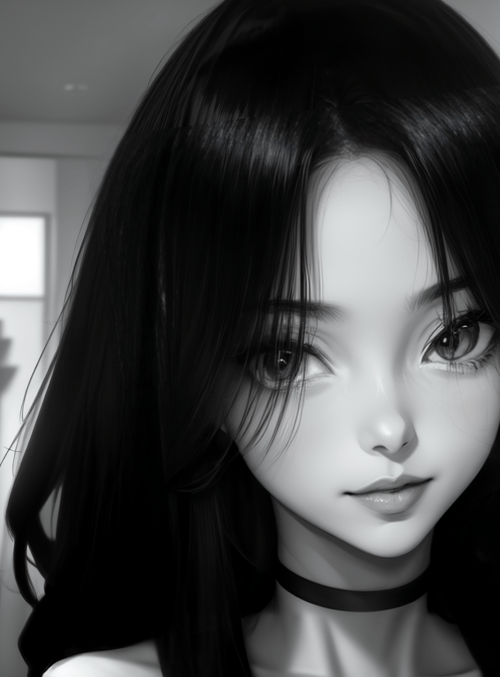 woman, hair, choker