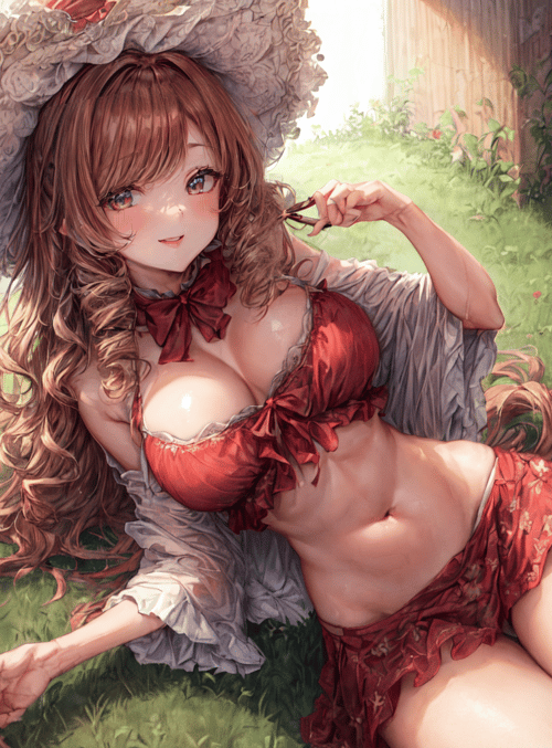 woman, garden, hat
