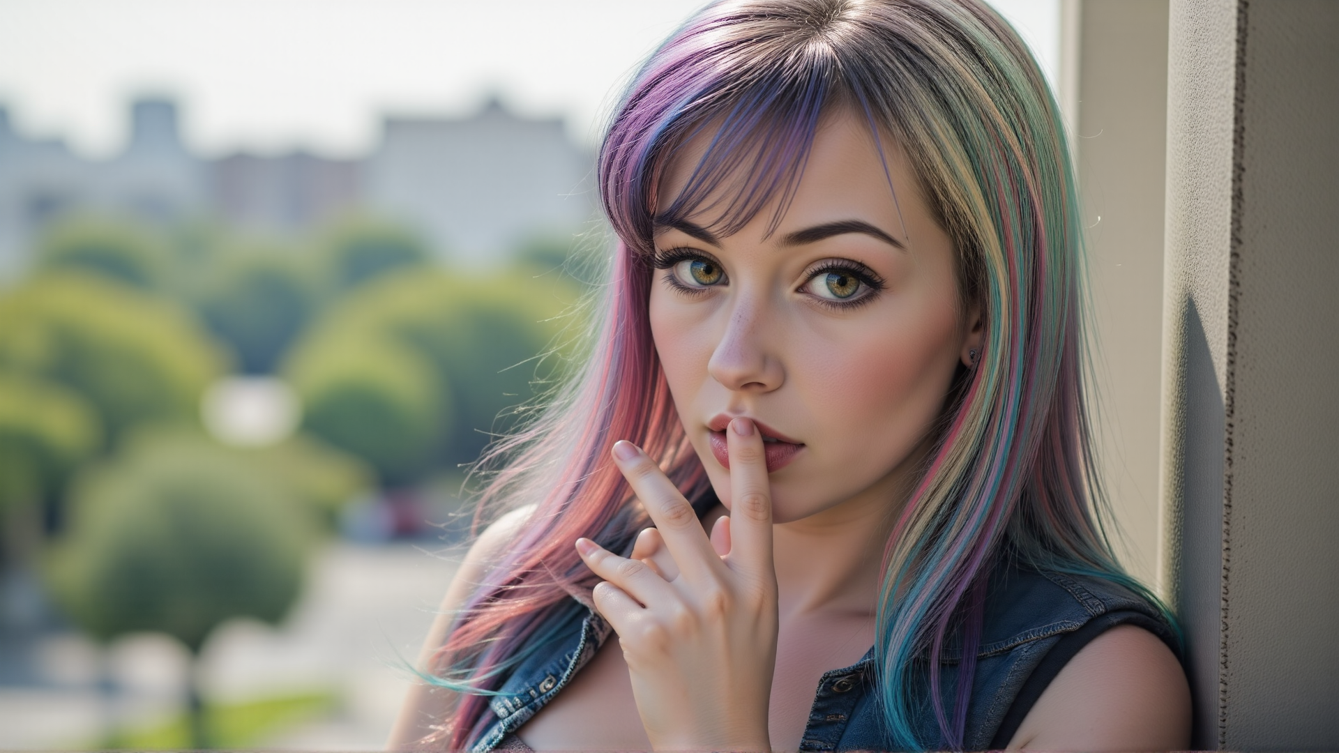 AI generated wallpaper featuring girl, woman
