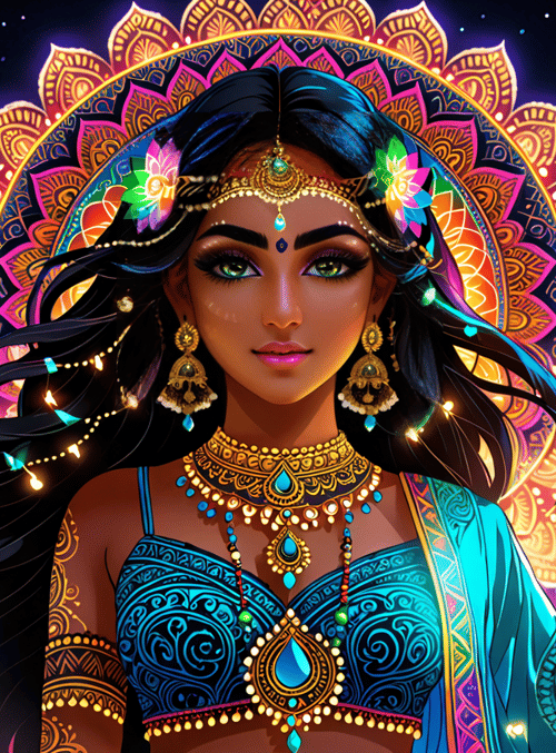 woman, jewelry, mandala