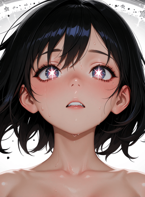 girl, stars, crystals, tears