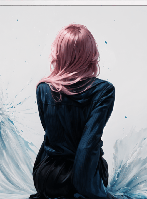 girl, painting, splatter