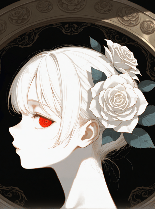 girl, rose, frame