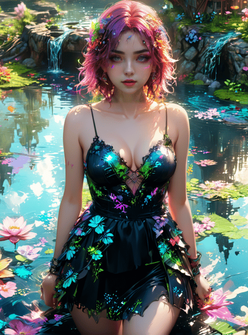 woman, nature, flowers