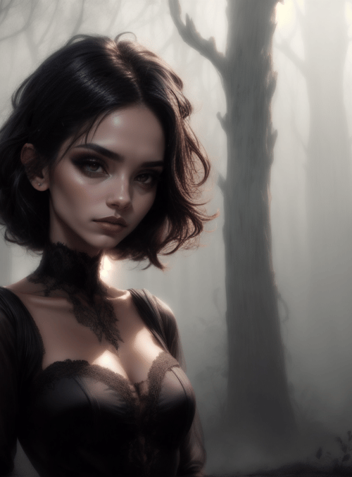 woman, axe, forest