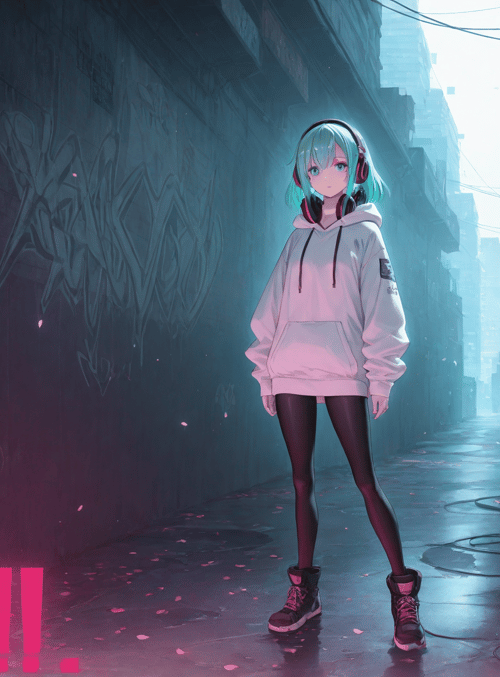 girl, anime, alley