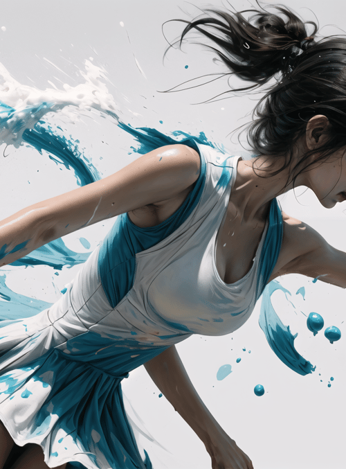 woman, tennis, paint
