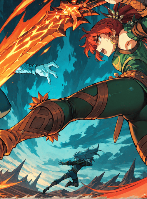 character, sword, leg, armor, dragon, martial, battle, fantasy, art, climax