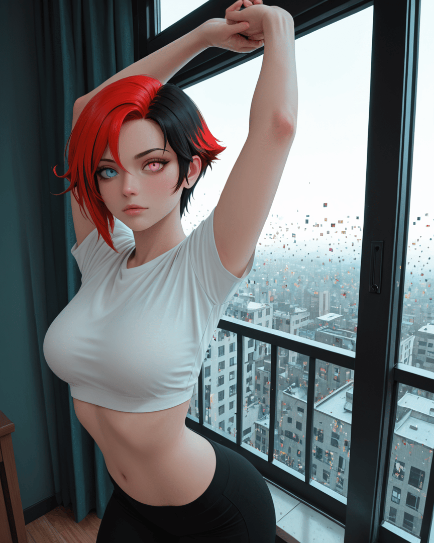 AI generated wallpaper featuring woman, girl, character, person