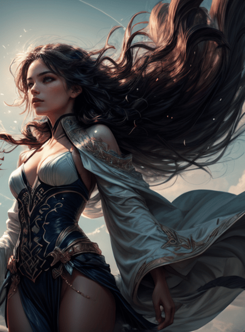 woman, angel, wind