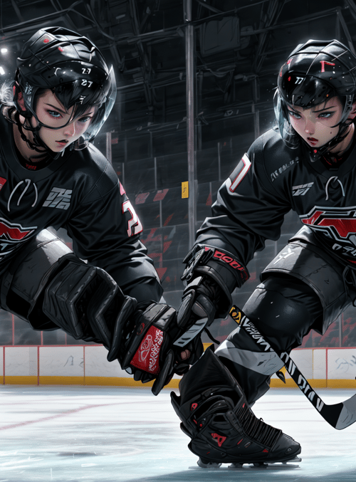 hockey players, ice hockey, jersey, helmet, skates, gloves, puck
