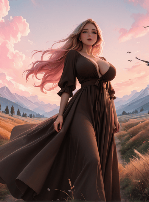 woman, nature, landscape