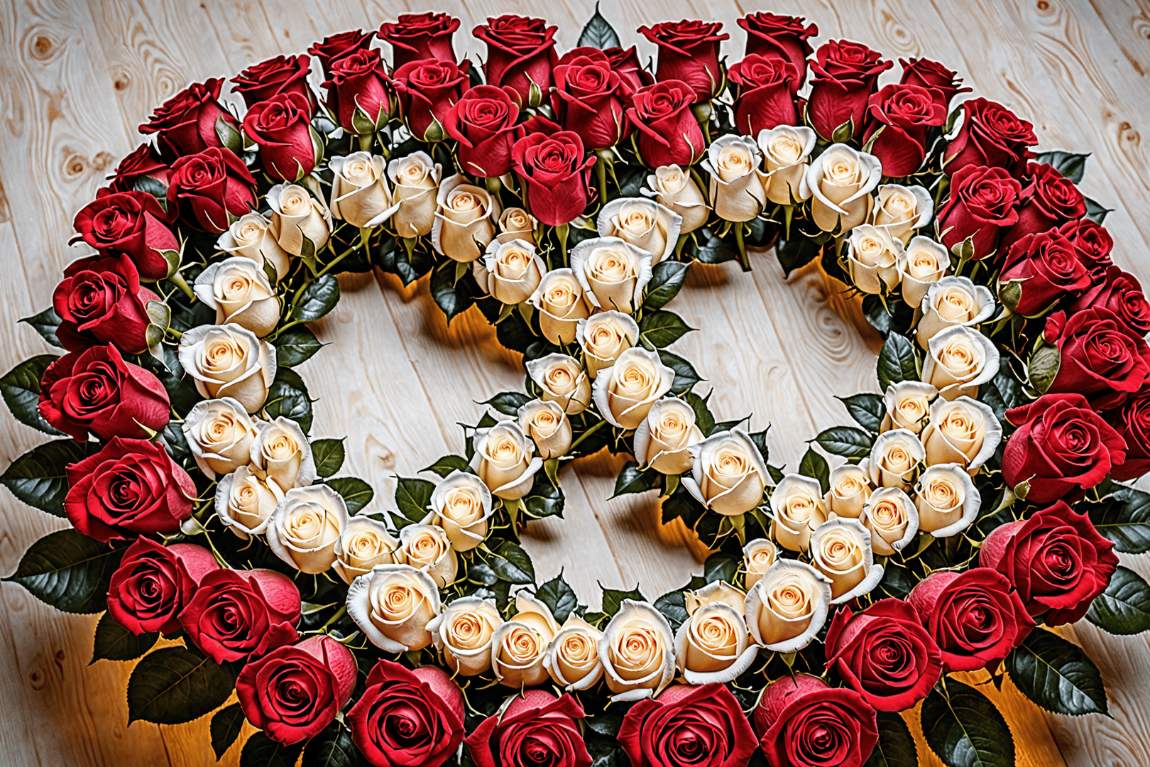 AI generated wallpaper featuring roses, wreath, flower