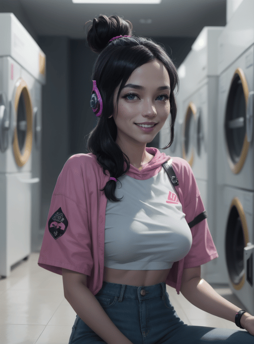 woman, laundry, washing machine