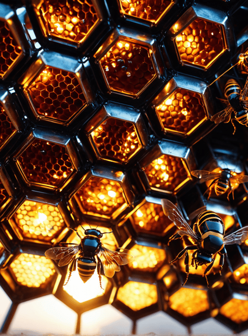 bees, honeycomb, hexagon, light, insect, structure