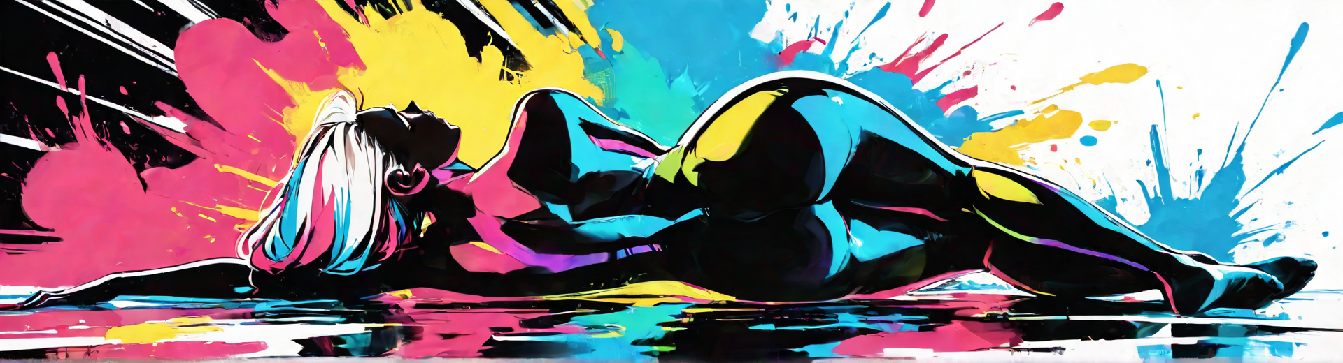 AI generated wallpaper featuring woman, silhouette, painting, figure, artwork