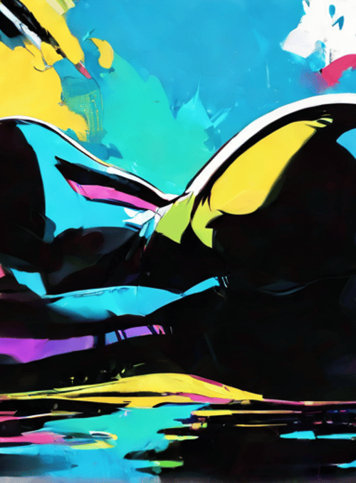 woman, silhouette, painting, figure, artwork