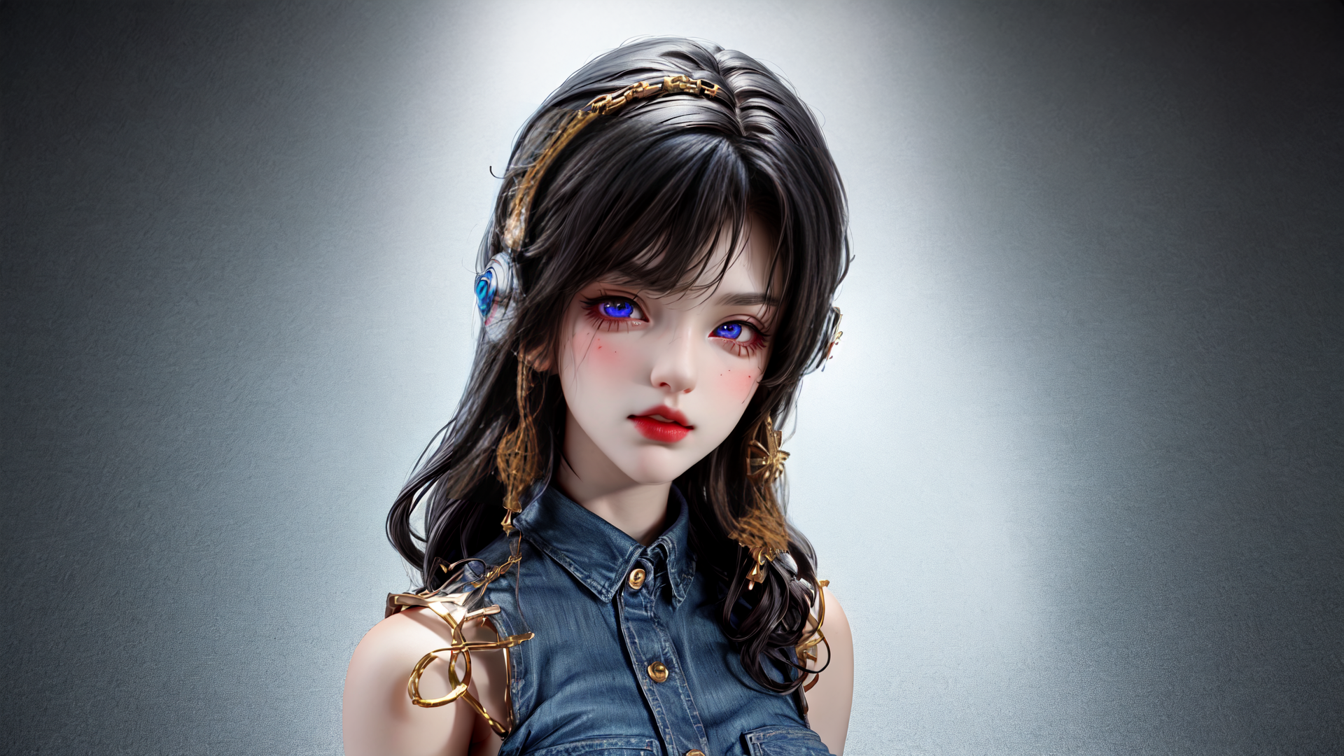 AI generated wallpaper featuring girl, anime, cyberpunk