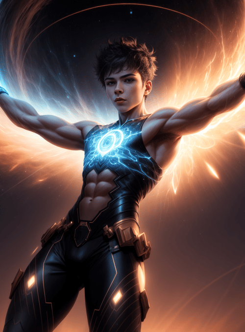 superhero, man, energy