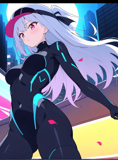 anime girl, futuristic outfit, lightsaber