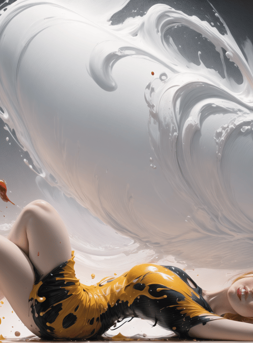 woman, paint, splash