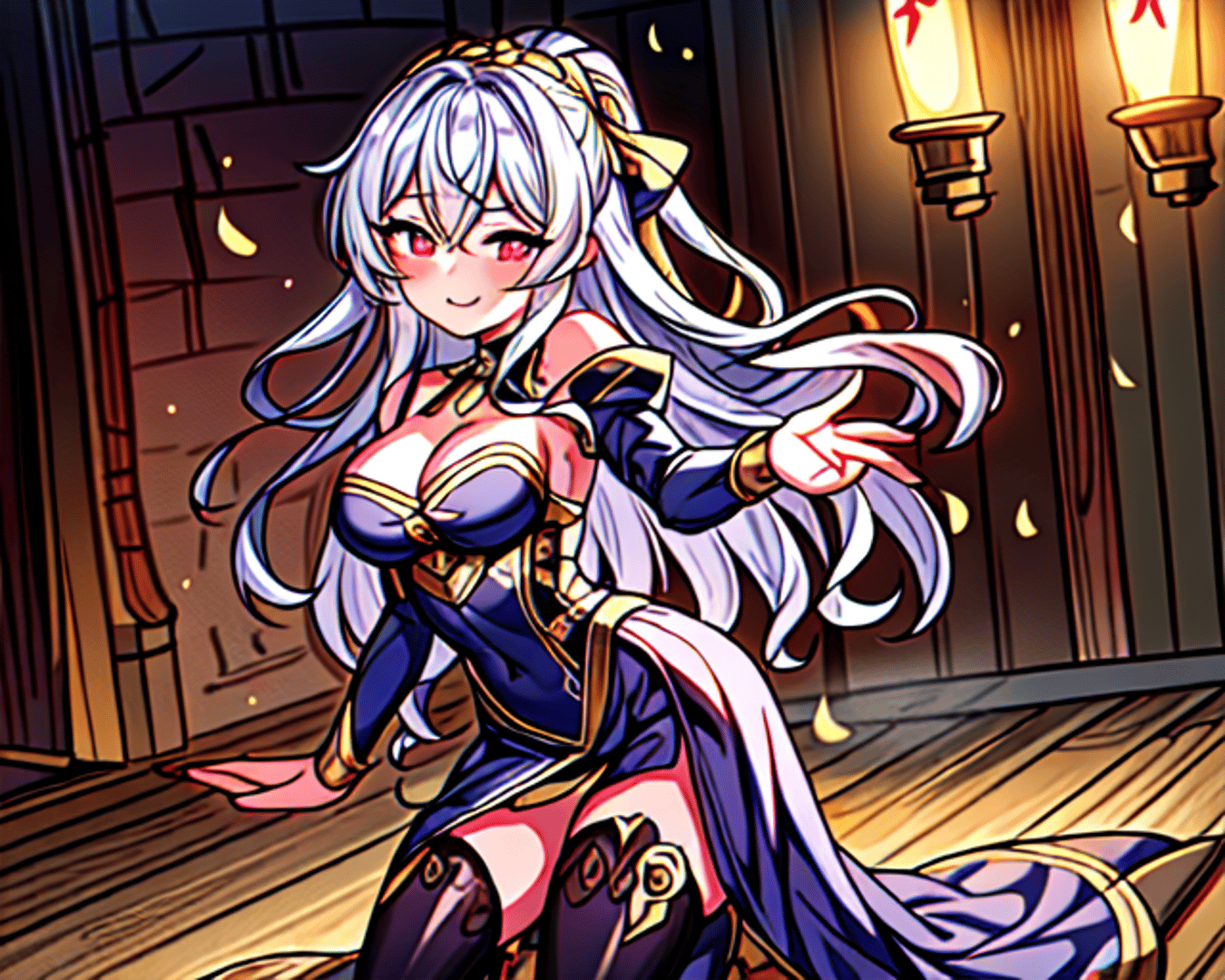 AI generated wallpaper featuring anime girl, character, femme