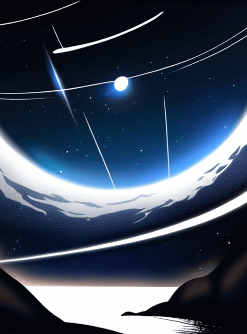 moon, stars, mountains