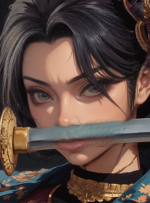 woman, sword, knight